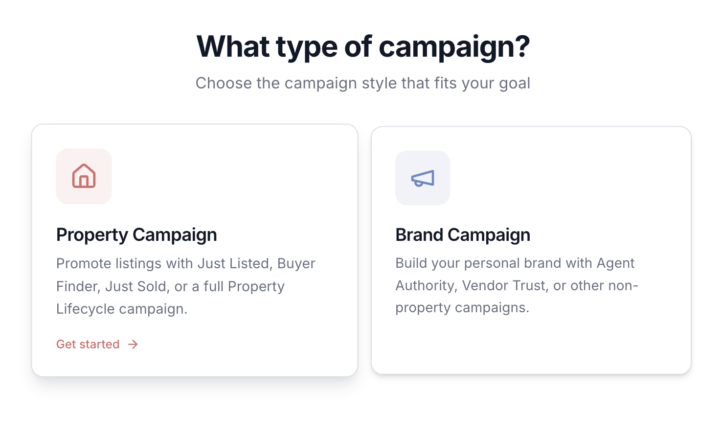 AdPropix campaign type selector