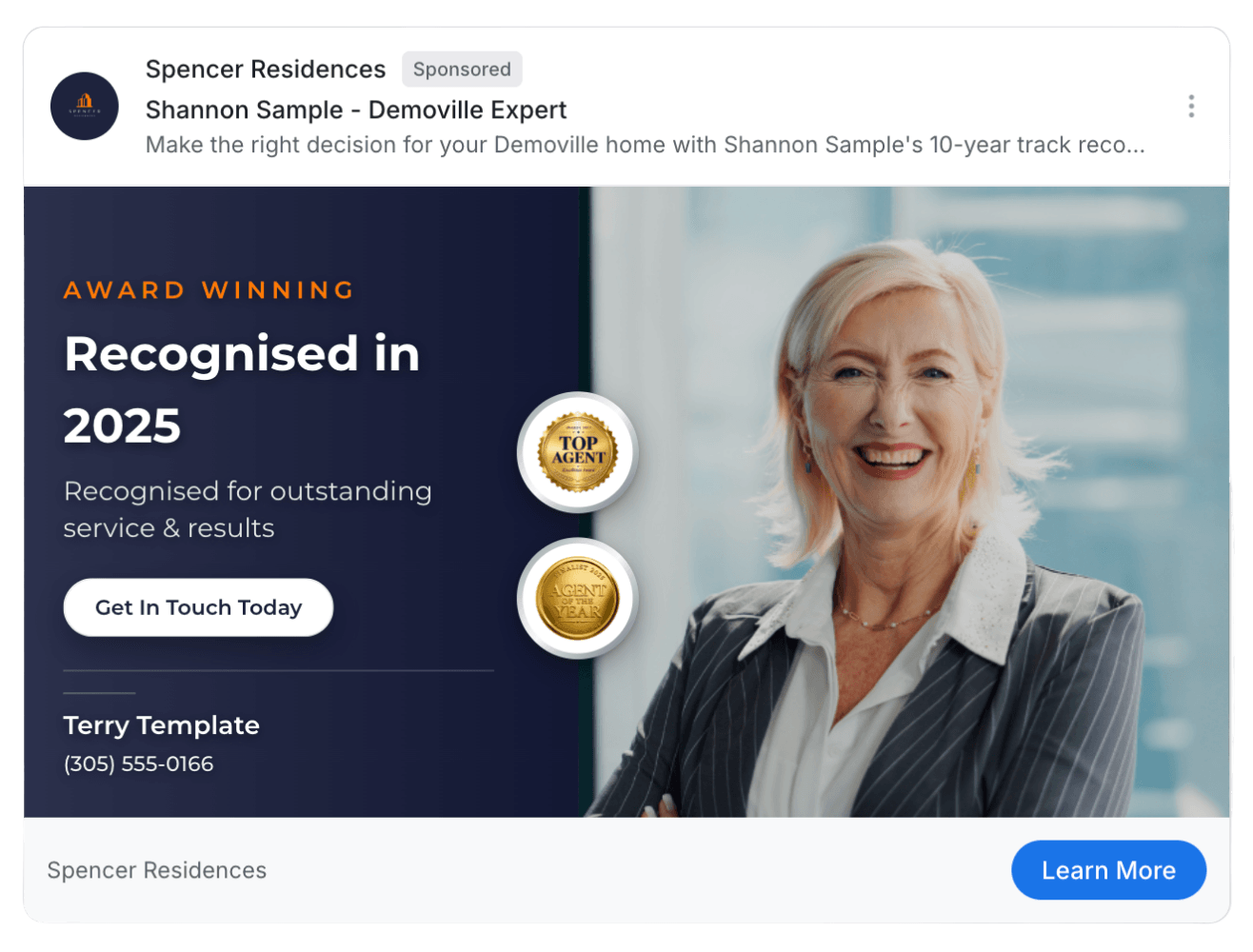 Gmail ad showcasing Award Showcase content type