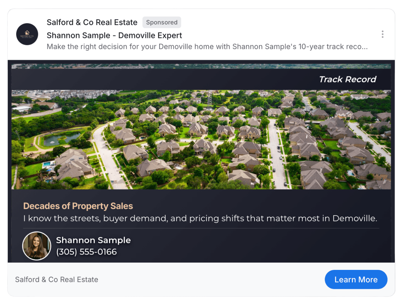 Gmail sponsored ad - Decades of Property Sales, Shannon Sample