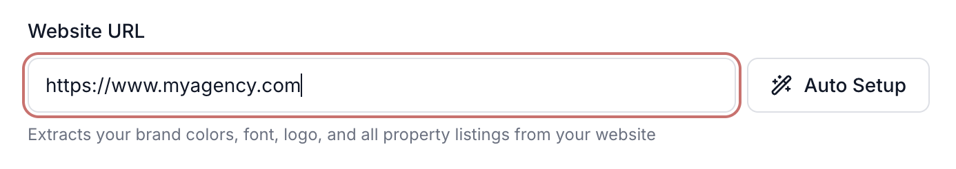 Website URL entry