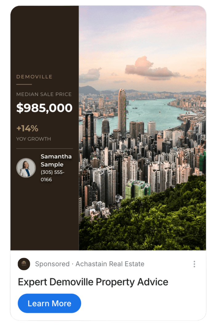 Agent Authority Discover ad - median sale price